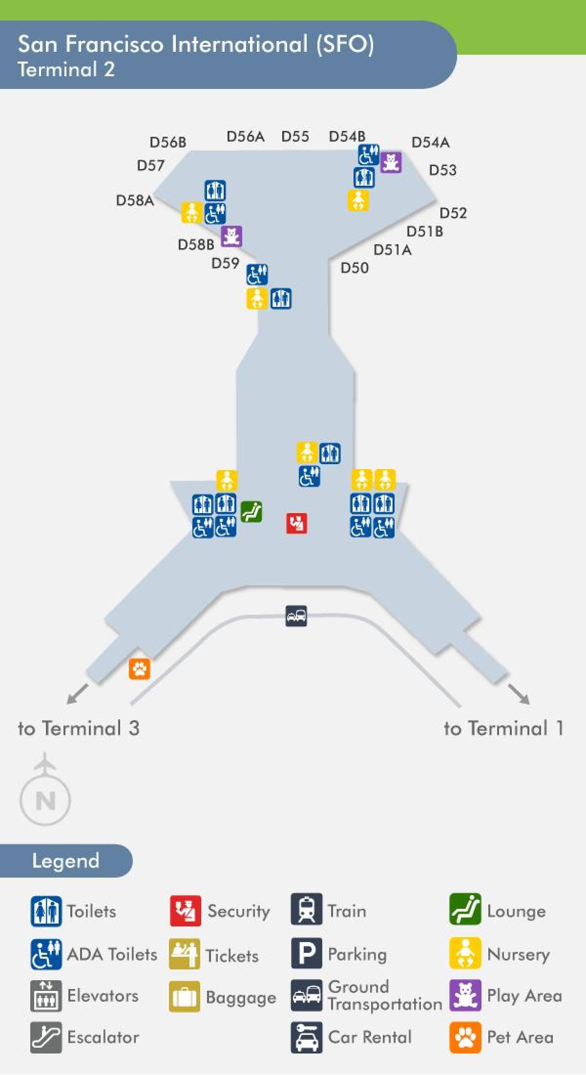 Terminal lotniska w San Francisco 2 na mapie