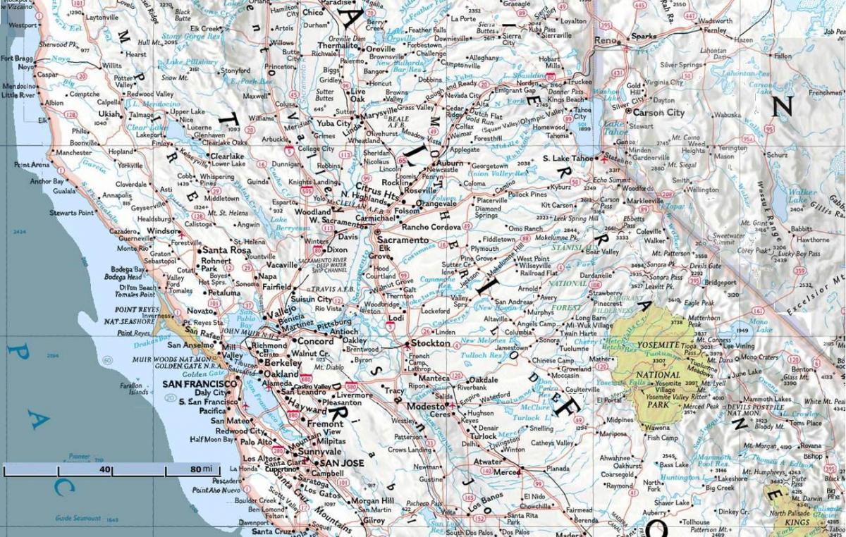 Mapa północ od San Francisco