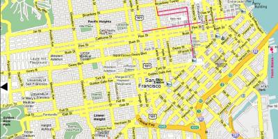 San Francisco atrakcje na mapie