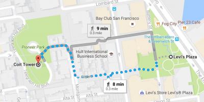 Mapa San Francisco self-wycieczki z przewodnikiem