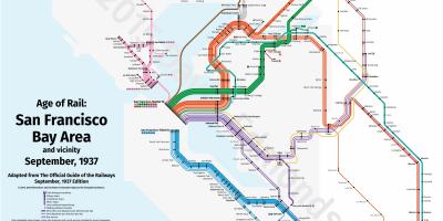 San Francisco pociągiem na mapie