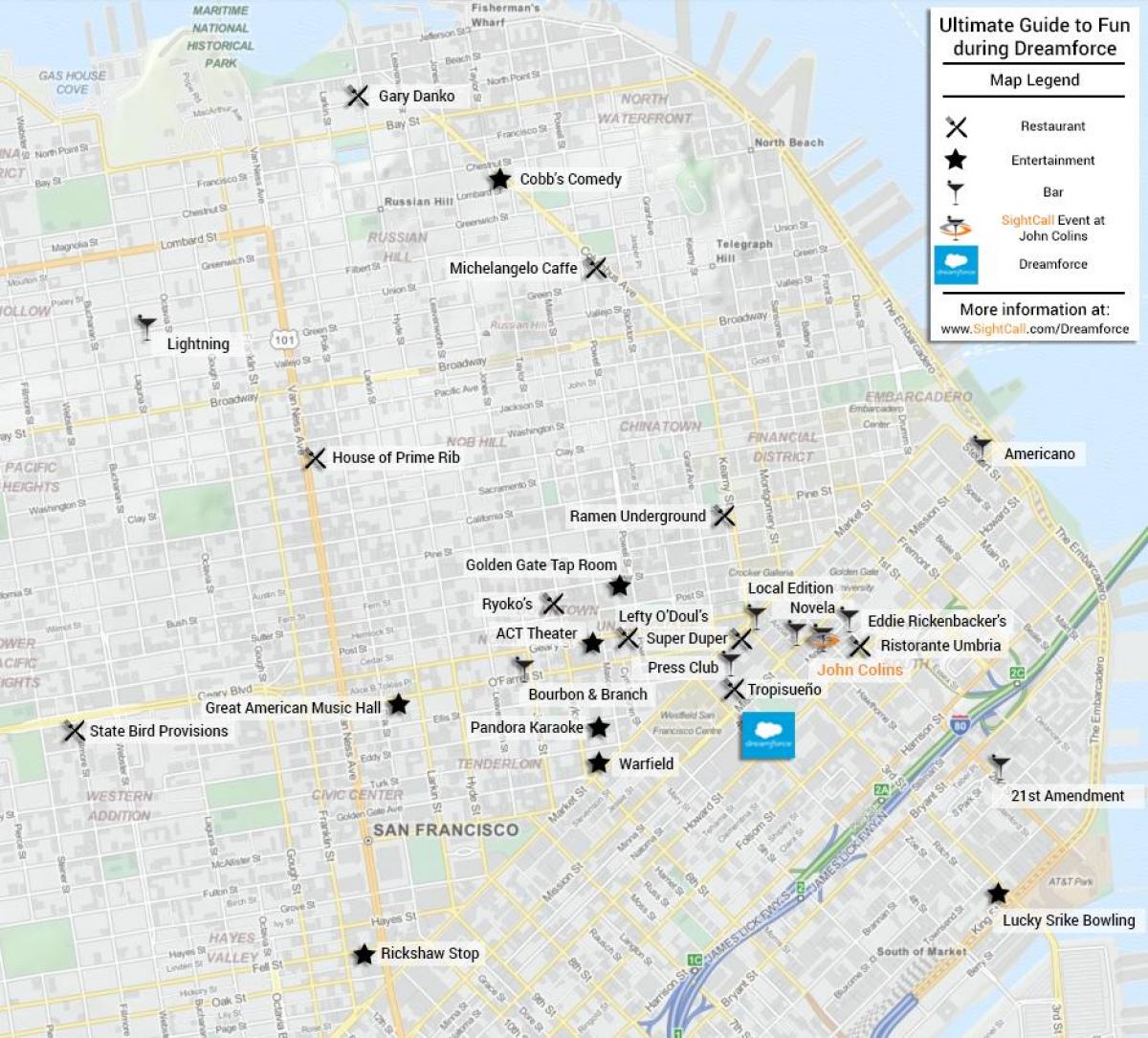Mapa San Francisco-bar