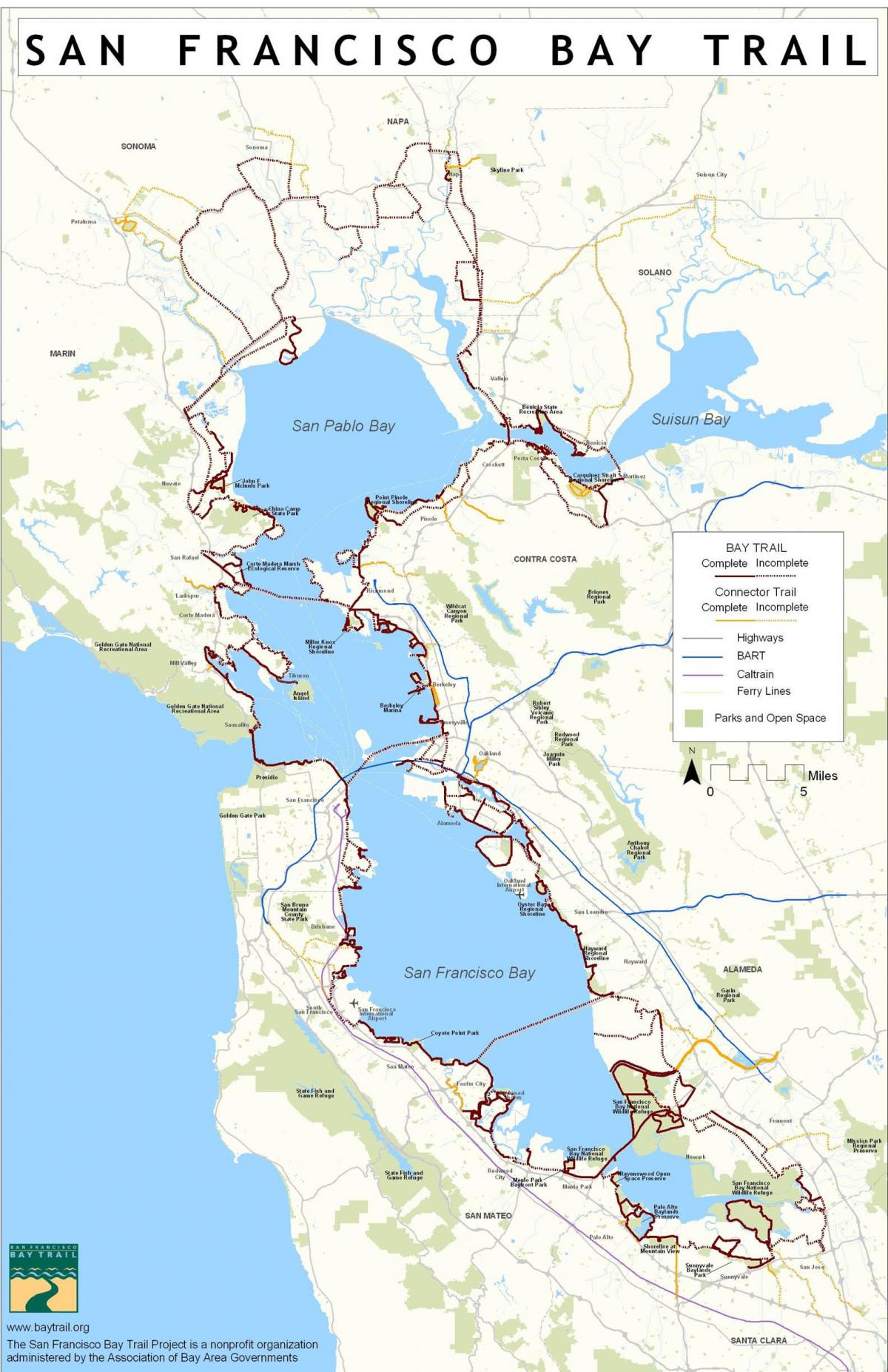 San Francisco Bay Trail mapa