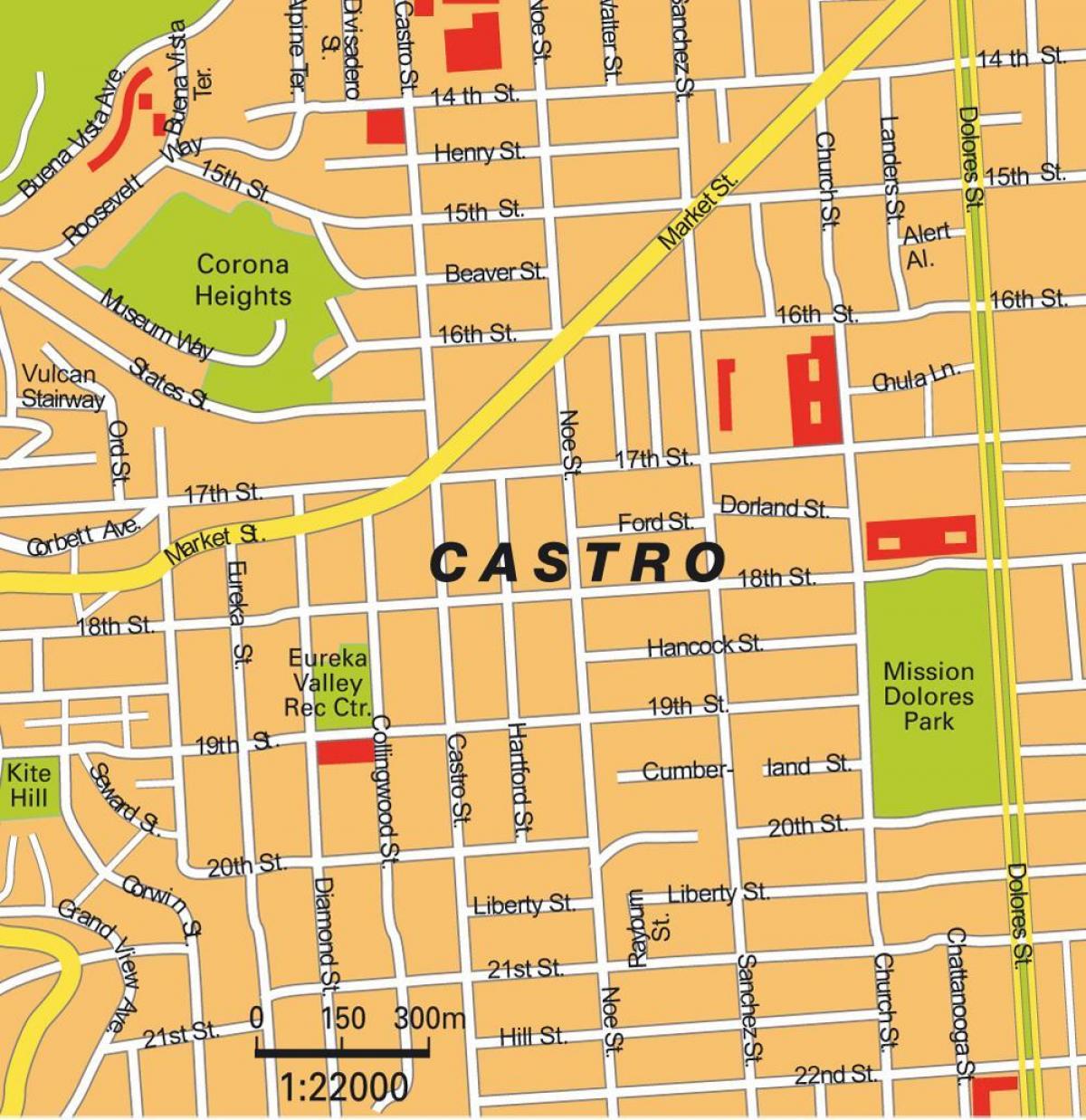 mapa dzielnicy Castro w San Francisco