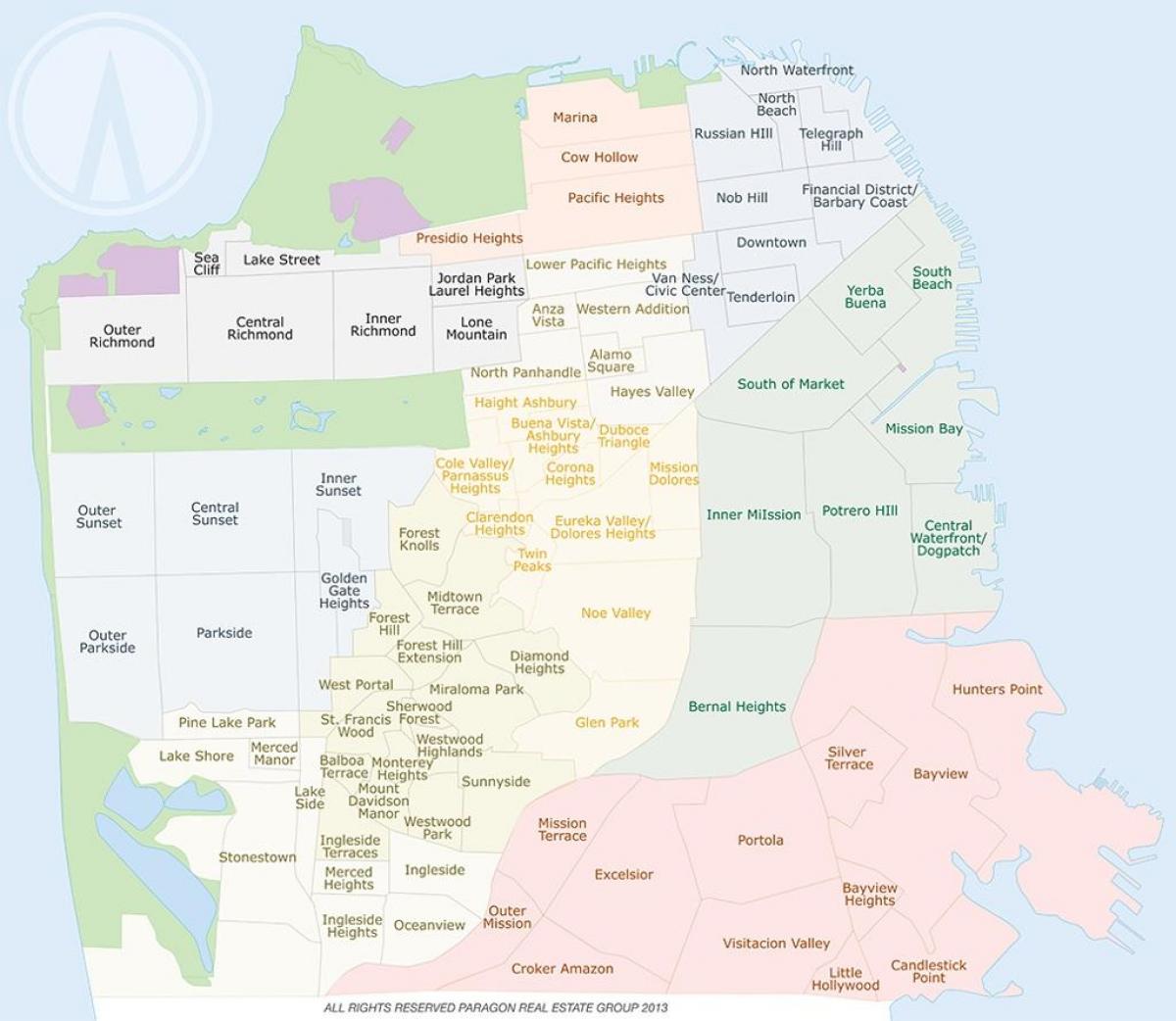 Mapa Cau-Hollow miasta San Francisco