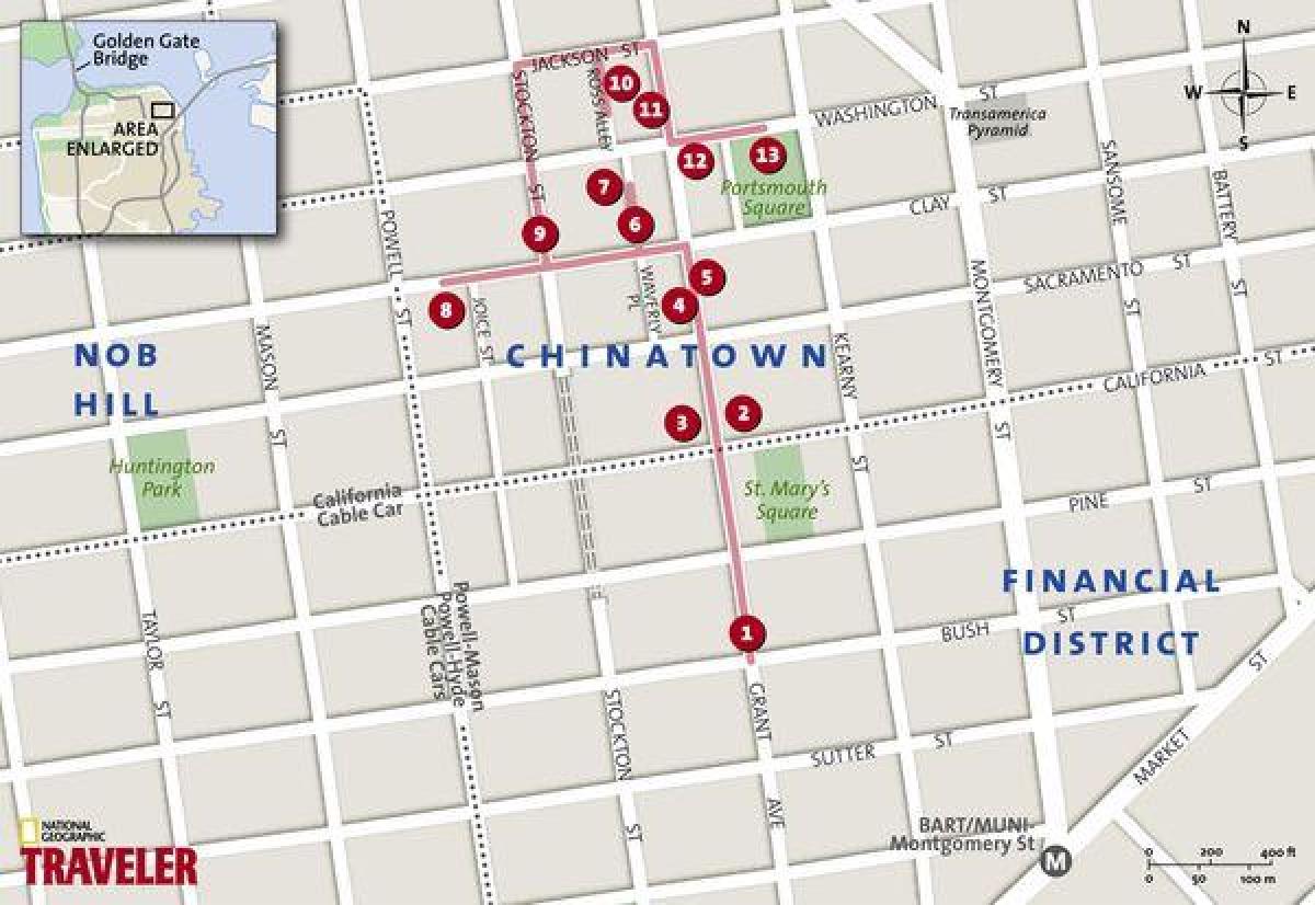 mapa Chinatown w San Francisco