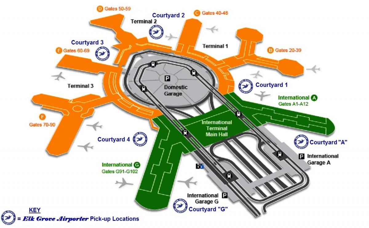 FZŚ międzynarodowego terminalu przylotów mapie 