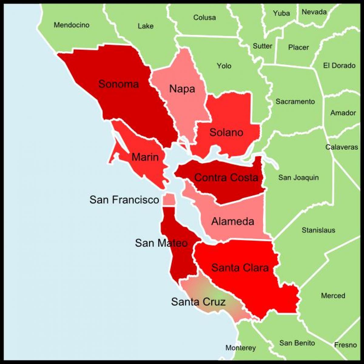 San Francisco, mapa powiatu