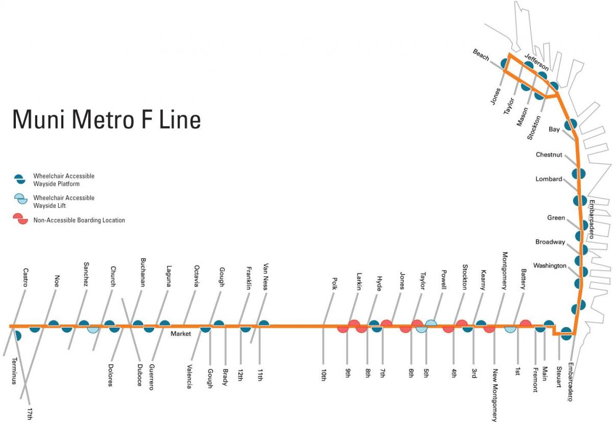 linia F mapie San Francisco
