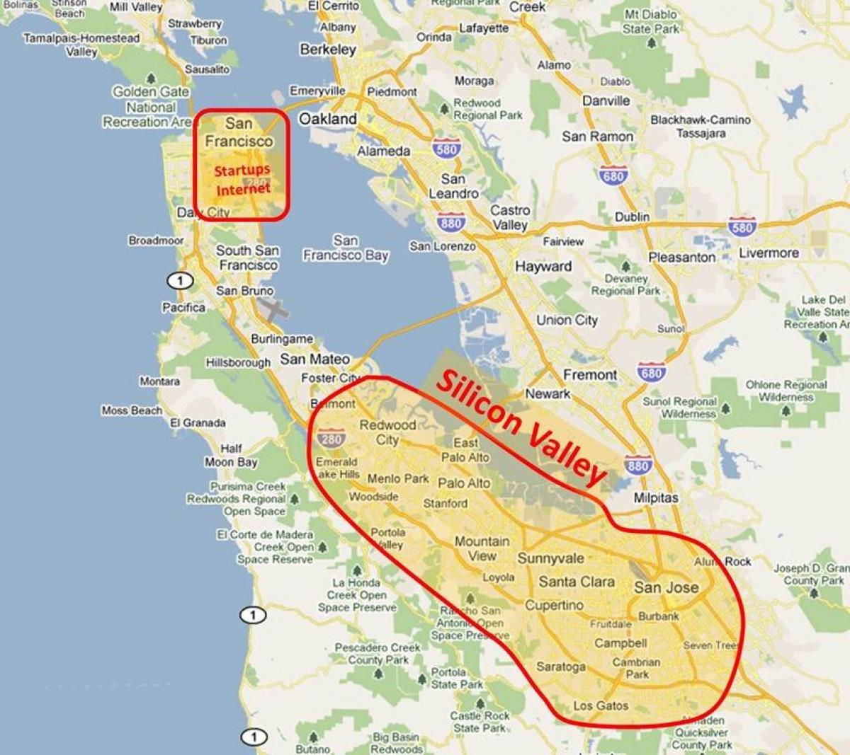 Silicon valley mapa 2016