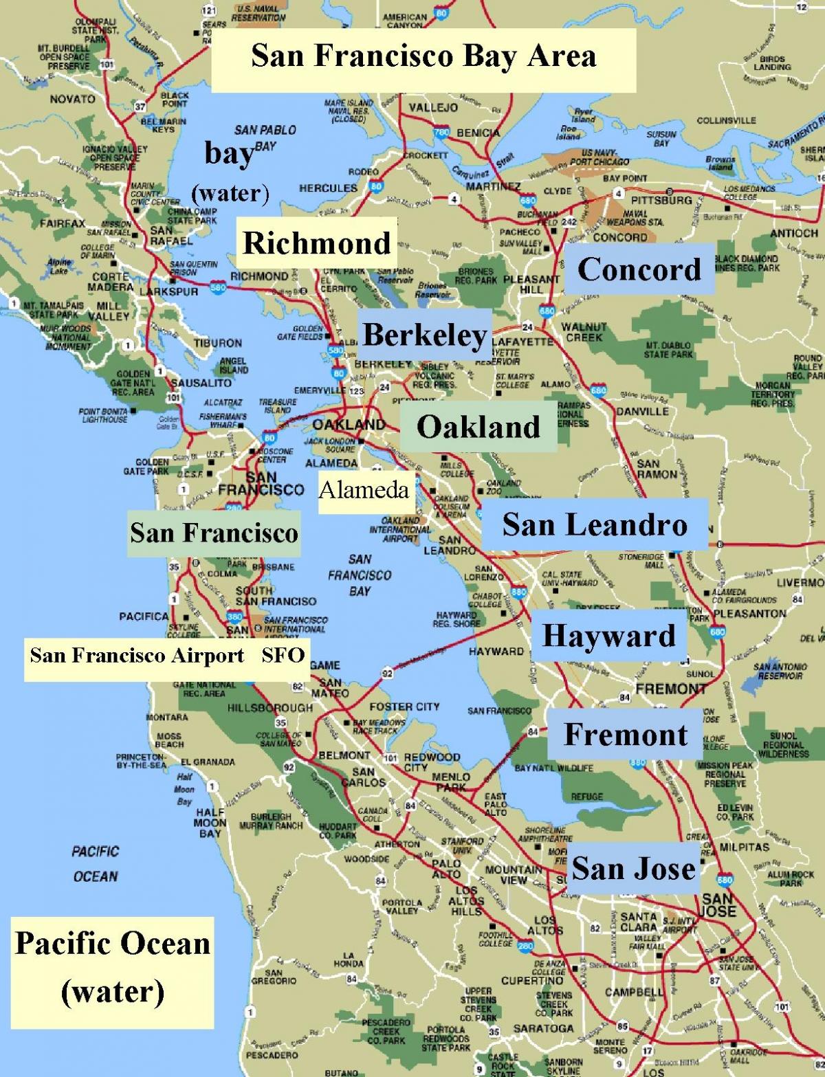 mapa San Francisco, Ca