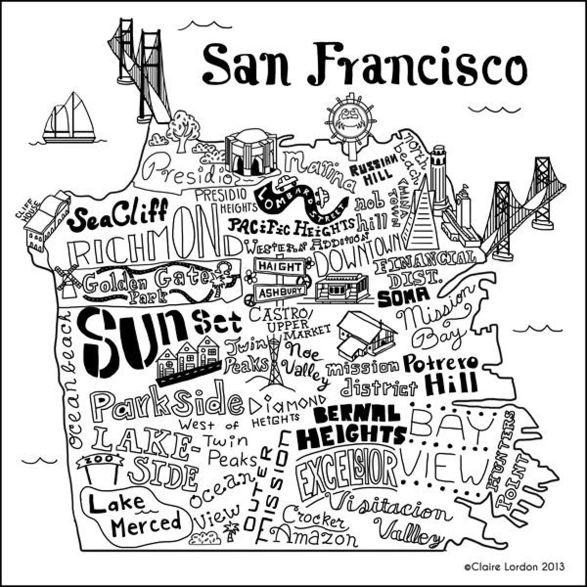 Mapa sklepów w San Francisco