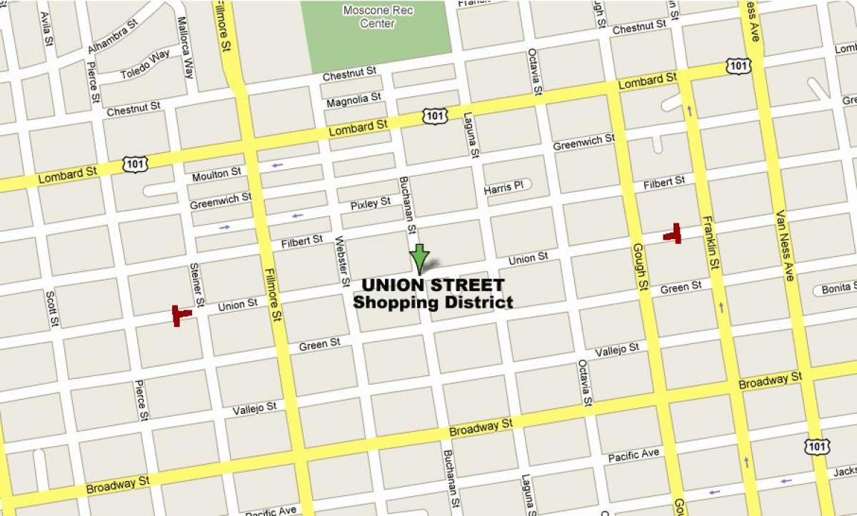 Mapa sklepów w San Francisco