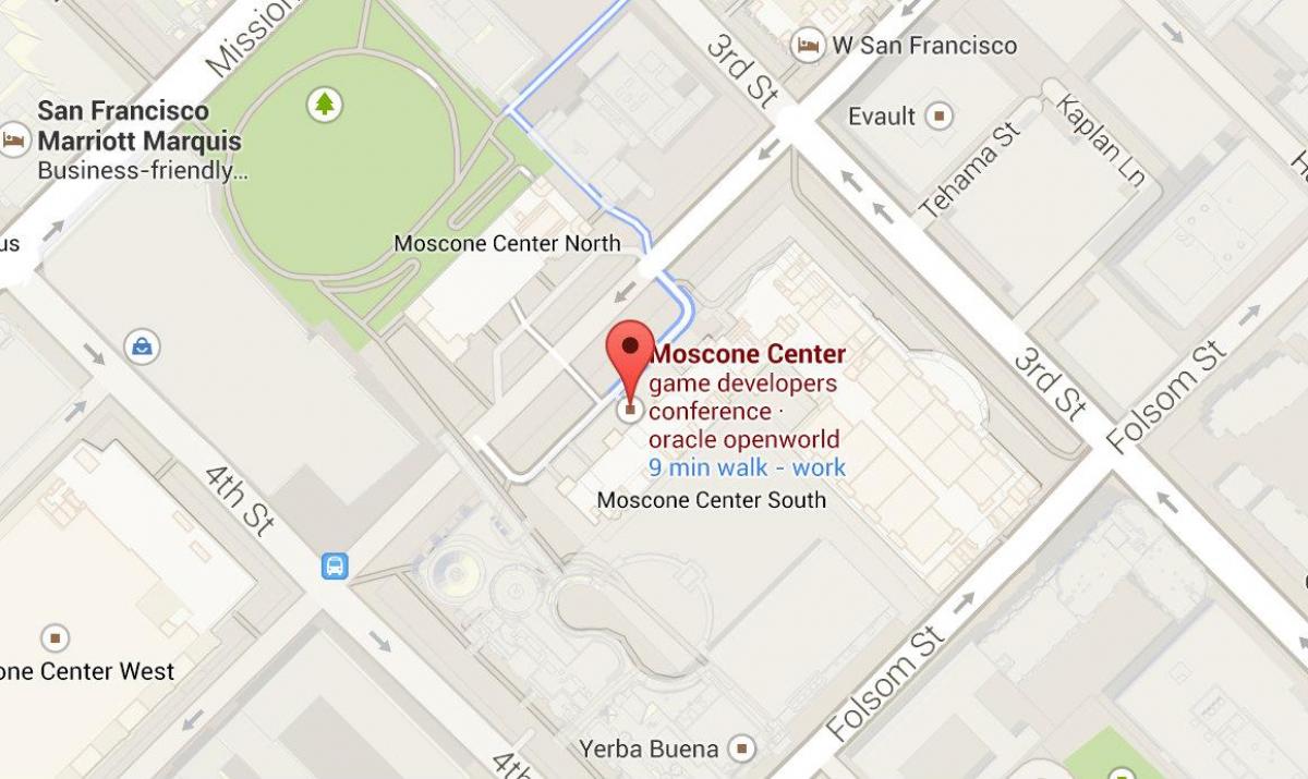 Mapa centrum kongresowego Moscone w San Francisco