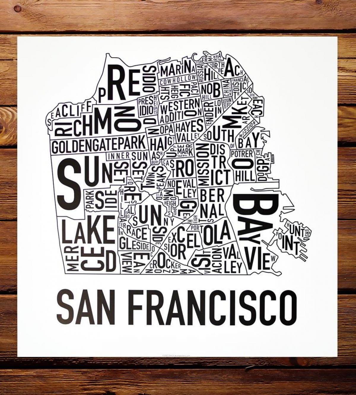 Mapa San Francisco i okolicy sztuki