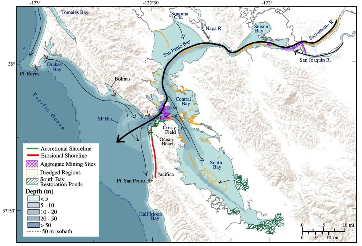 Mapa San Francisco głębokość zatoki 
