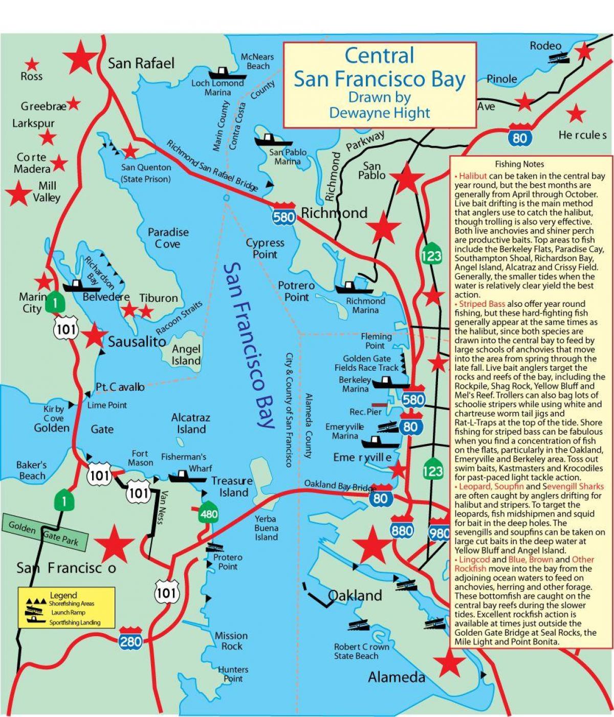 Mapa San Francisco, wędkowanie 