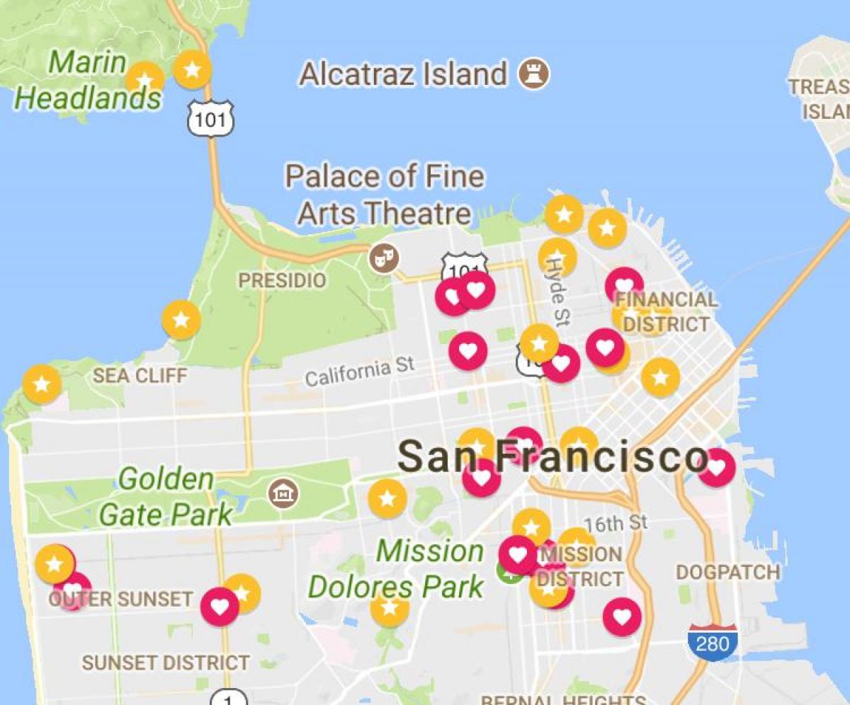 Mapa San Francisco finansowej