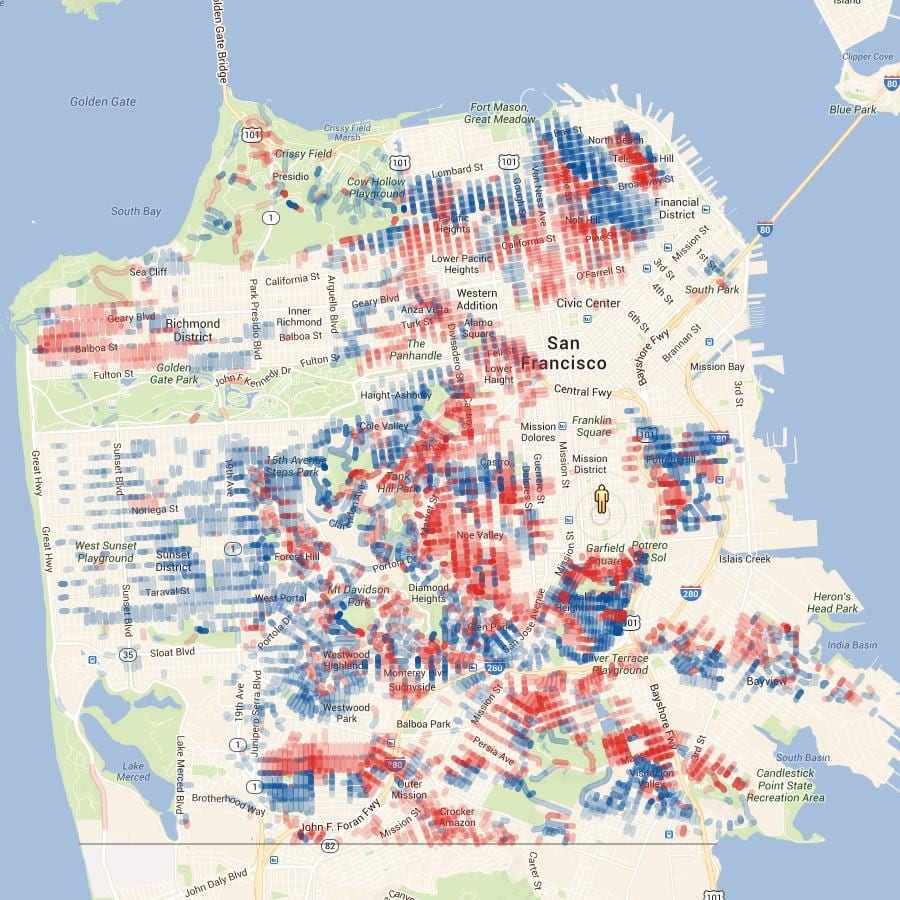 Mapa San Francisco wysokości