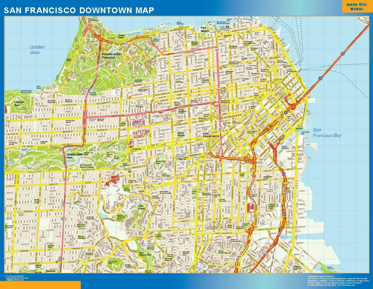Mapa San Francisco ściany