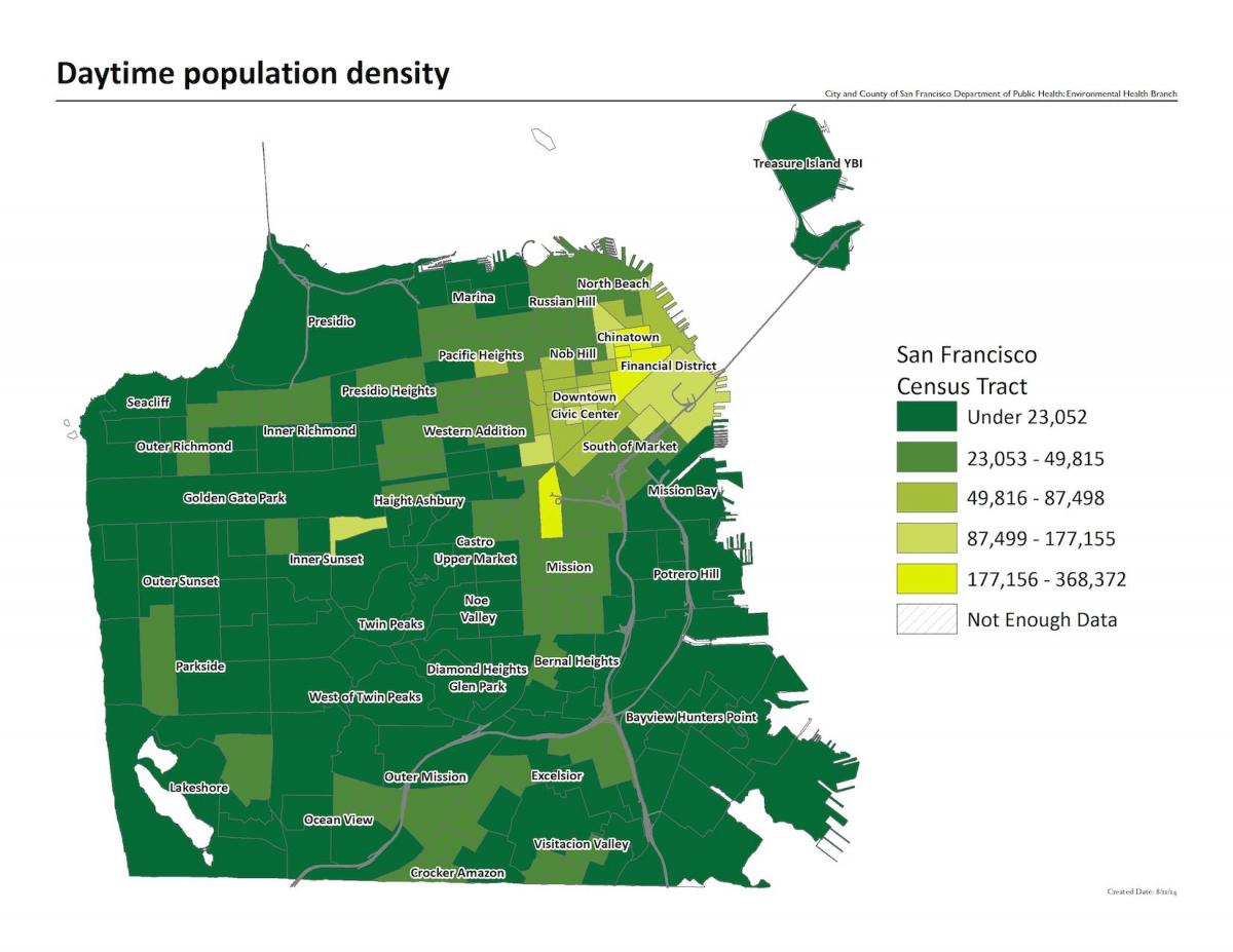 Mapa gęstości zaludnienia San Francisco 