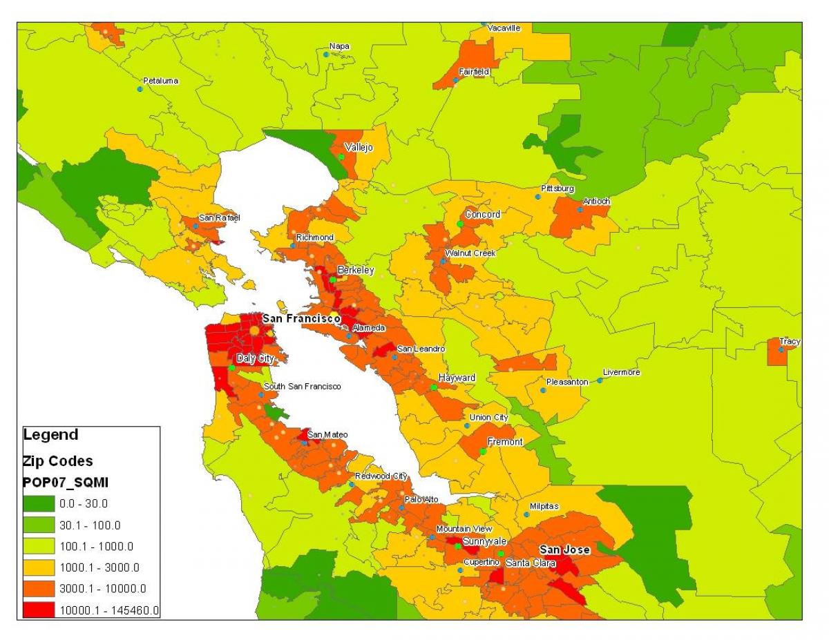 Mapa ludności San Francisco 