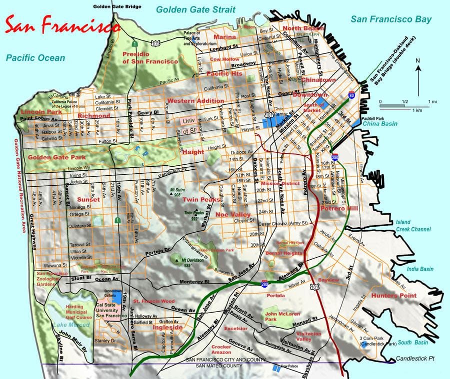 up z San Francisco wysokości