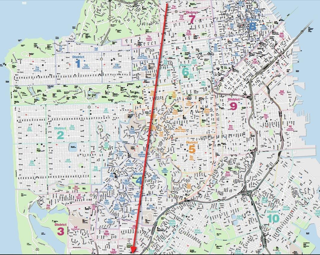 Mapa San Francisco mgła