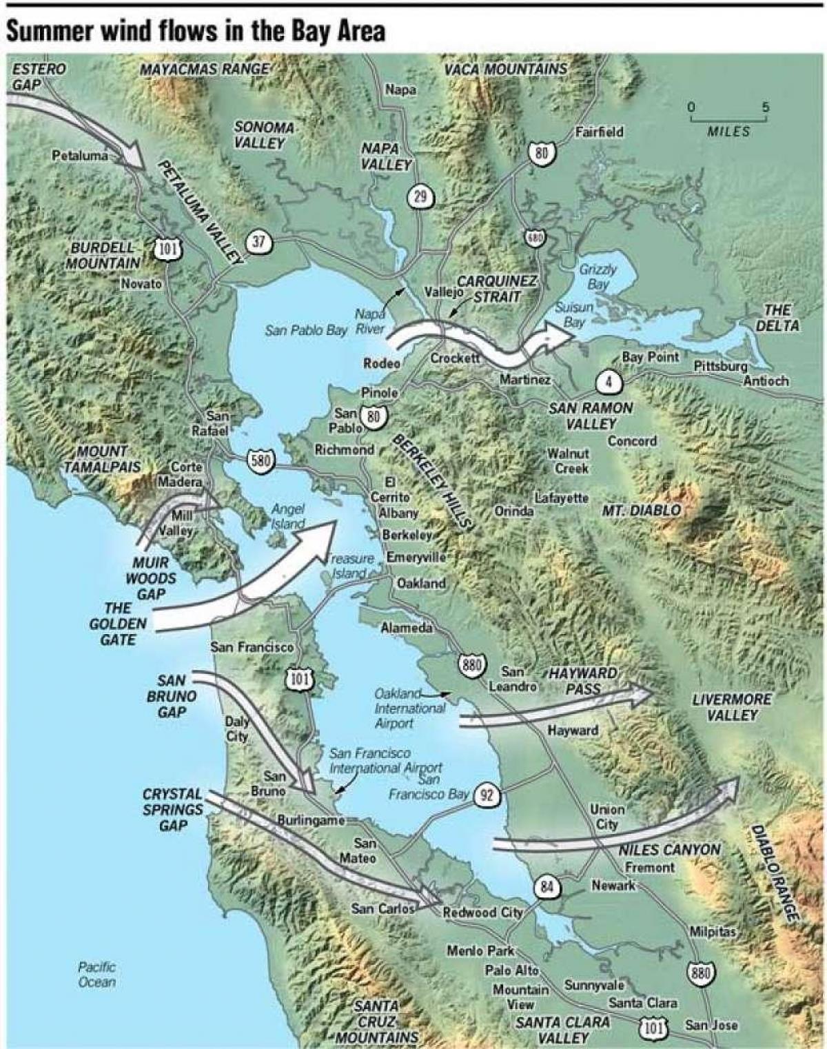 Mapa San Francisco mikroklimat