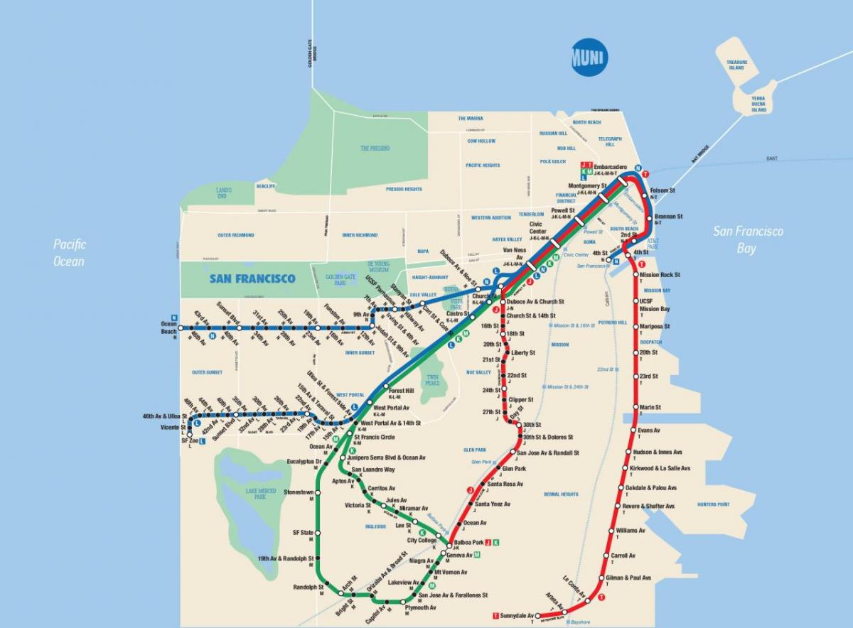 Mapa San Francisco Muni aplikacja