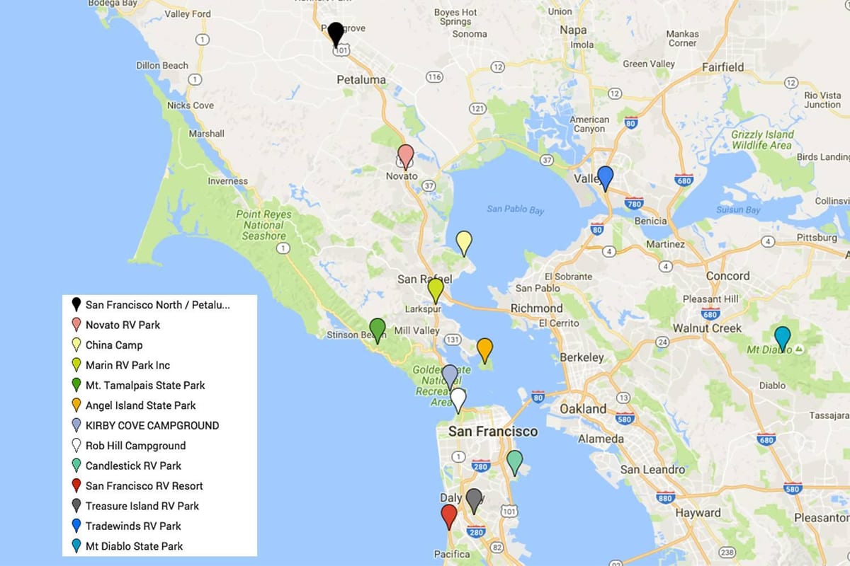 Mapa San Francisco trzeba zobaczyć