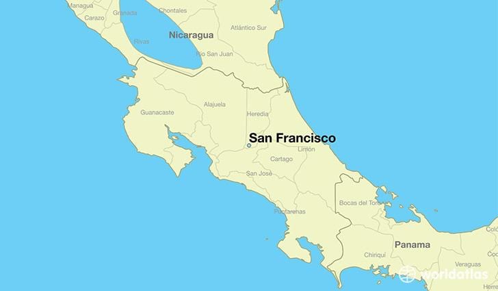 Mapa San Francisco na świat