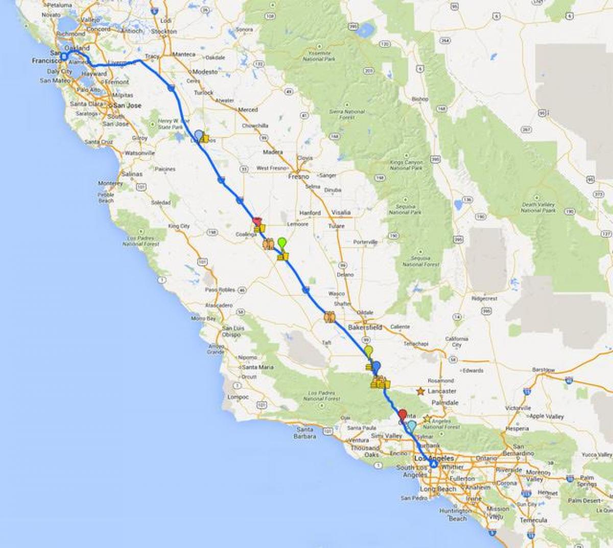 Mapa tour w San Francisco za kierownicą 