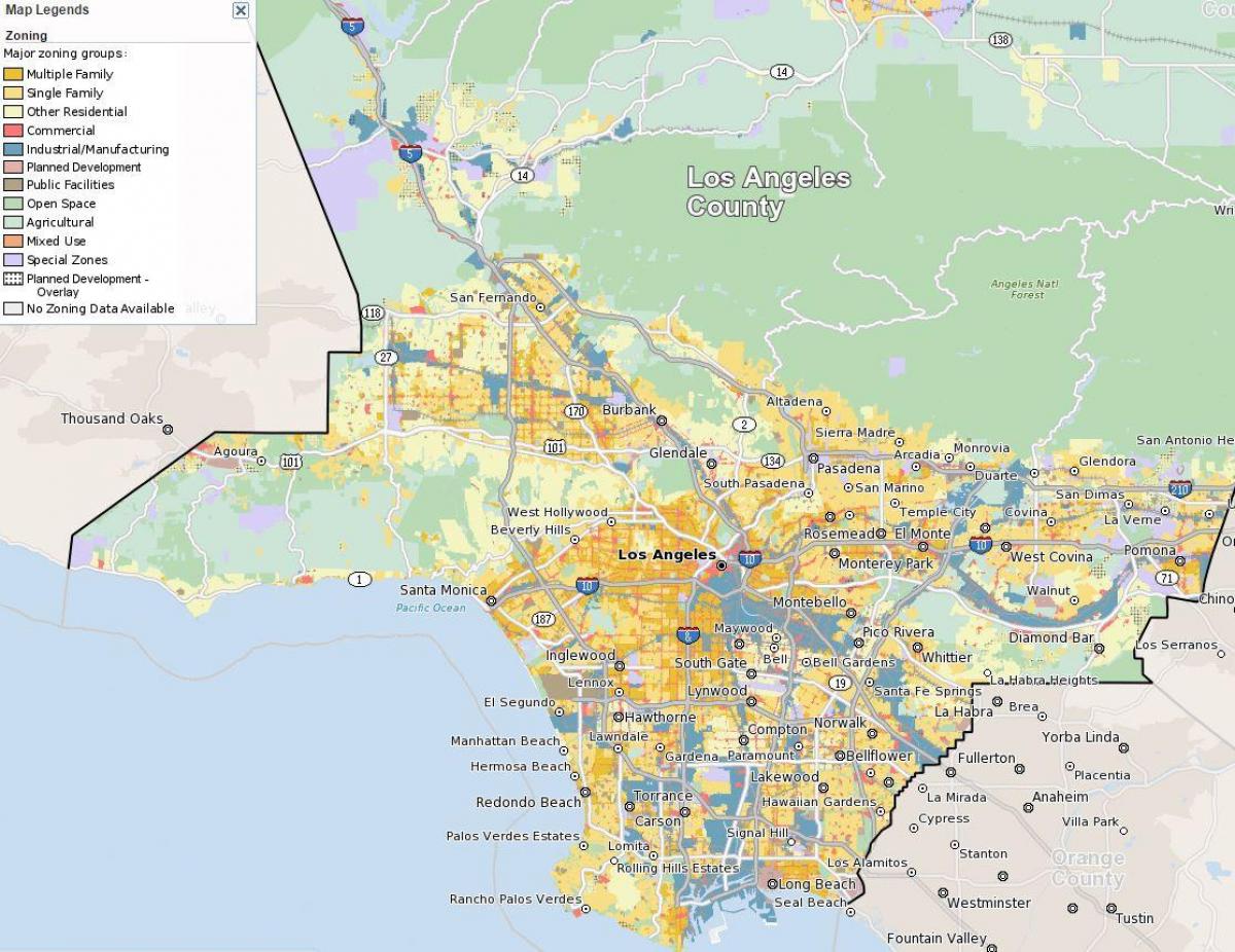 Mapa San Francisco zagospodarowania przestrzennego 