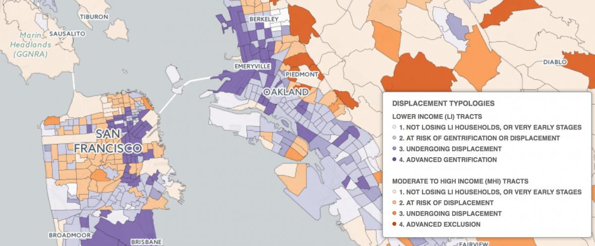 Mapa San Francisco gentryfikacji