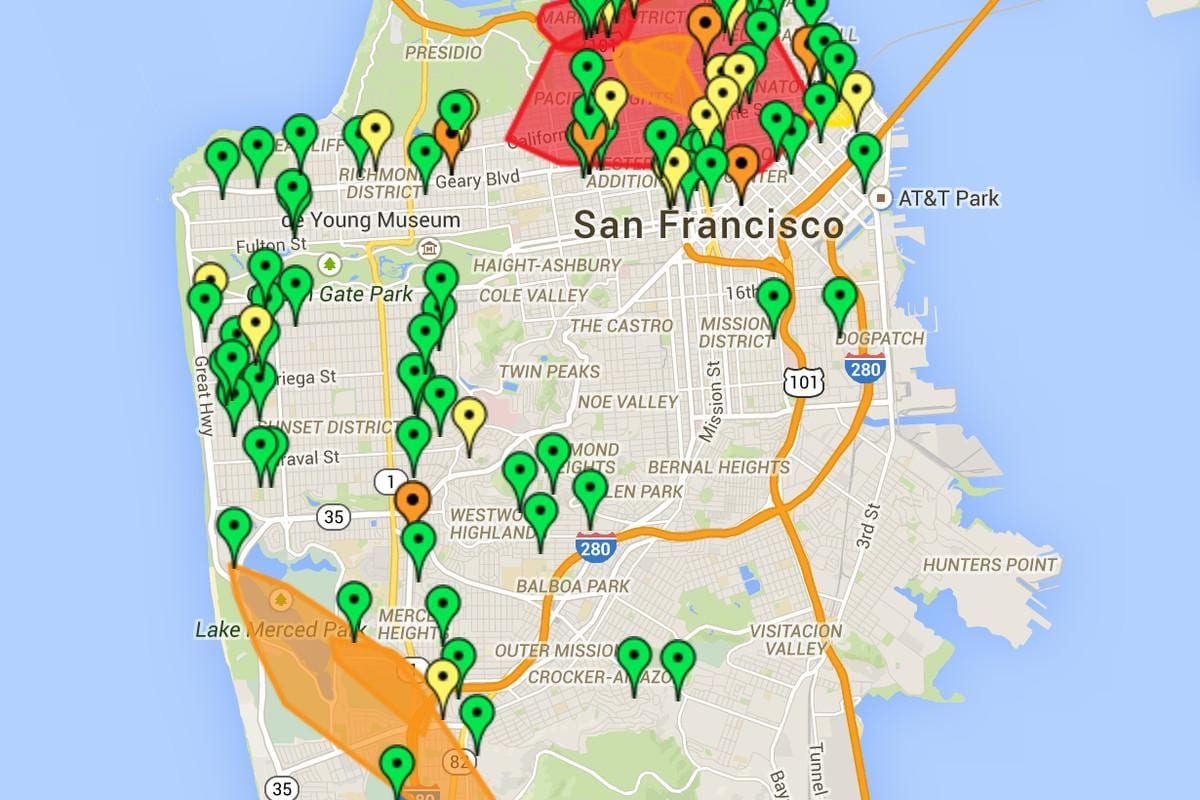 Mapa SF dolinie