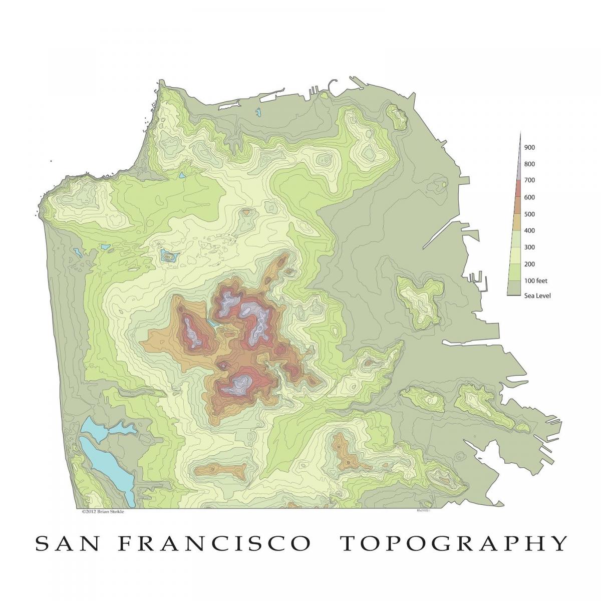 San Francisco mapy topograficznej