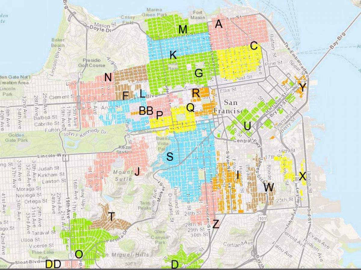 Mapa SF mieszkalnych parking