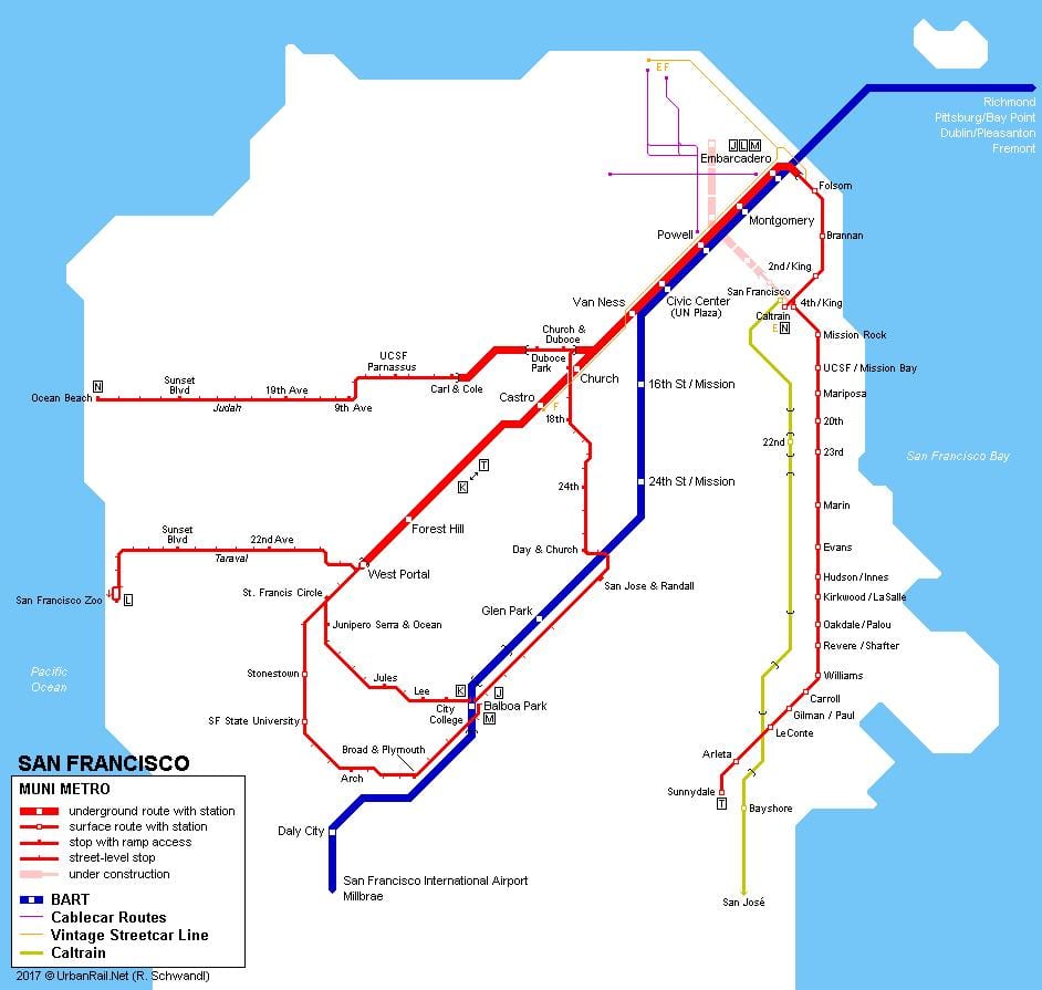 San Francisco mapa metra