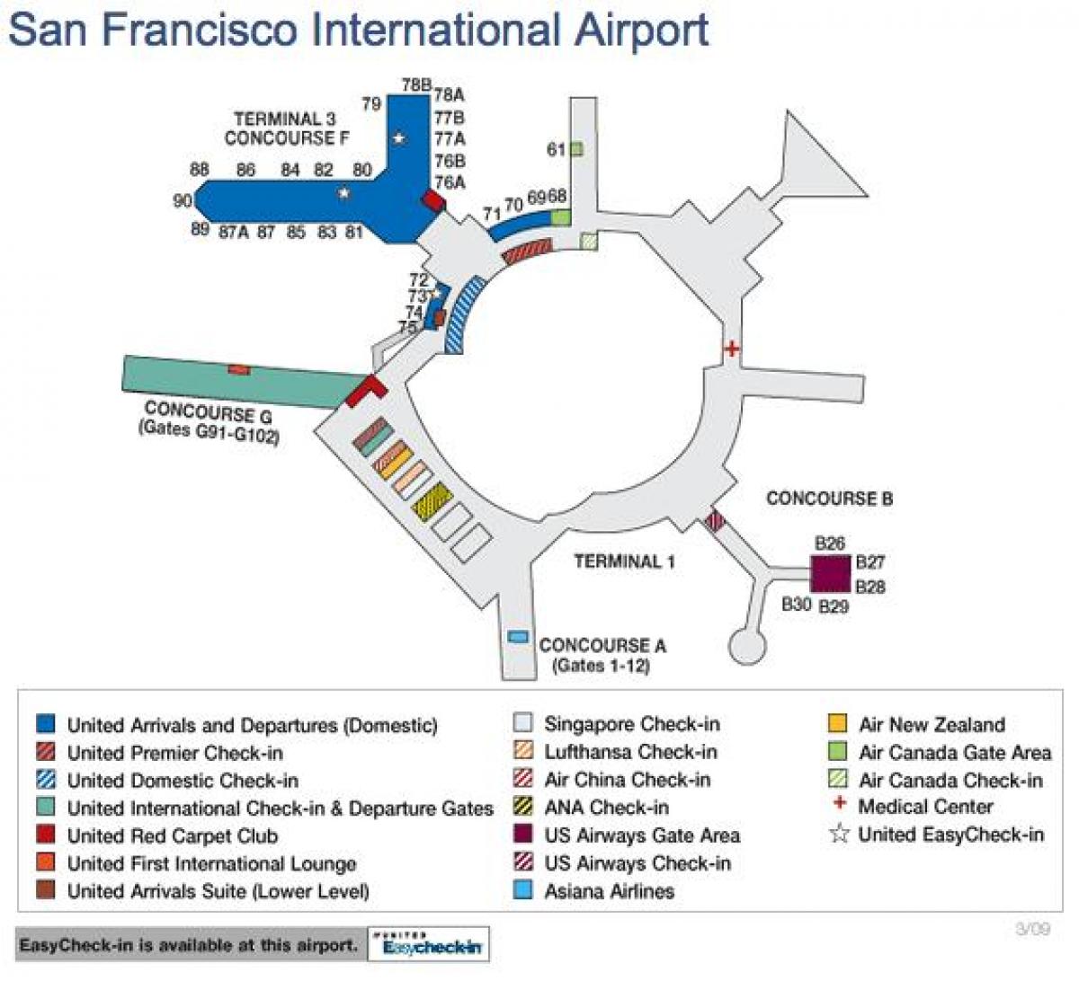 Lotnisko San Francisco na mapie USA