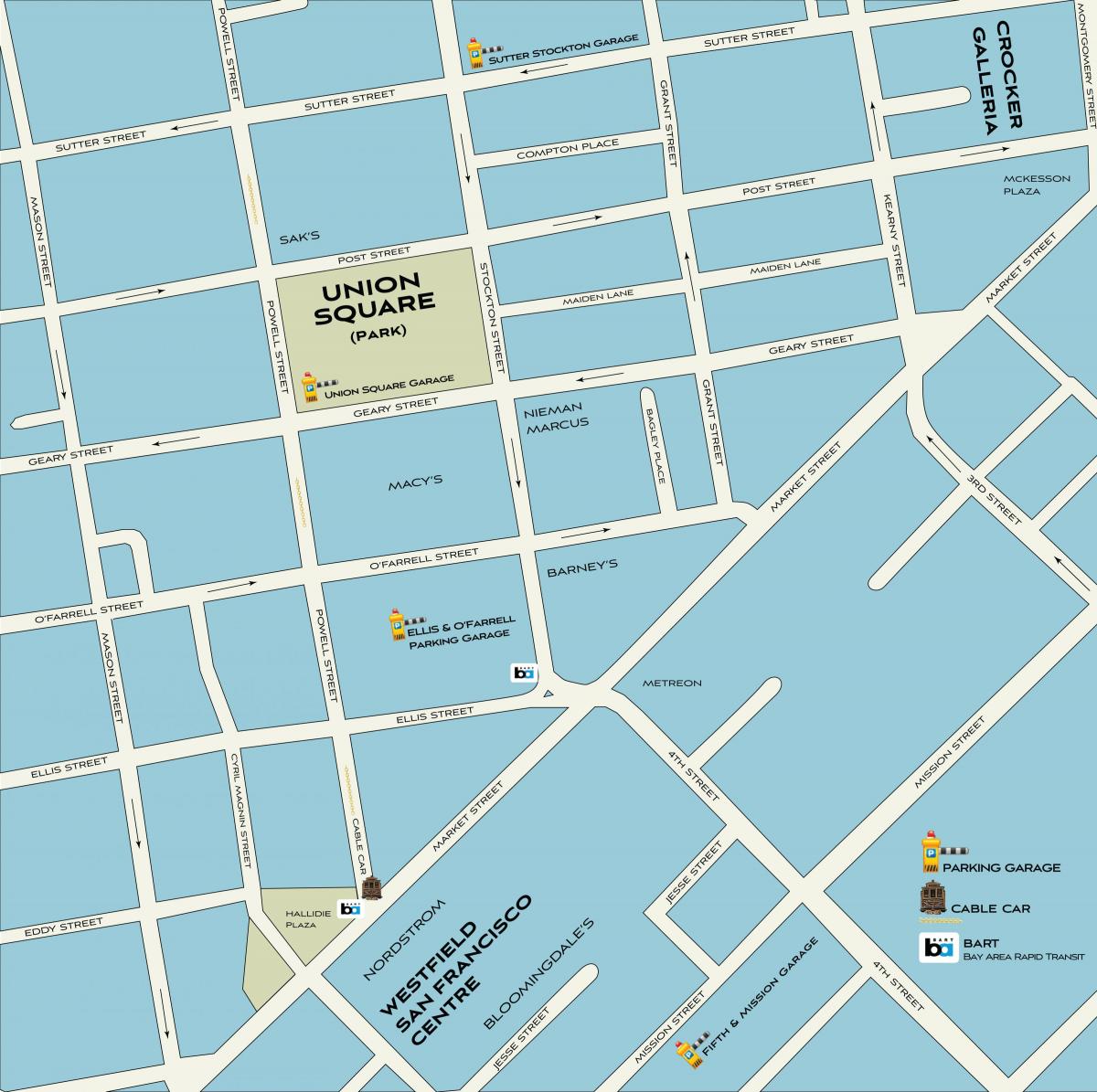 Zakupy w San Francisco mapie