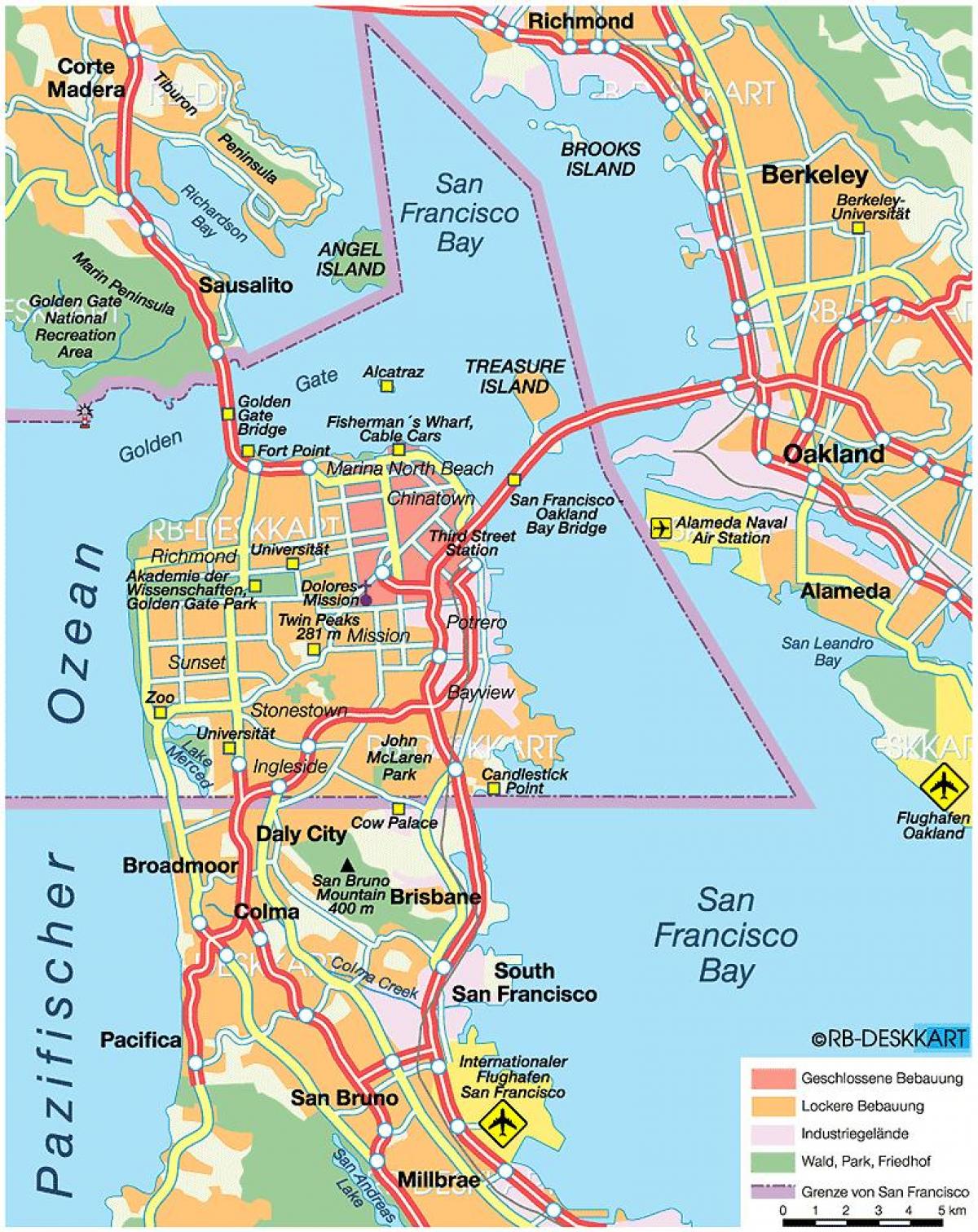 mapa miasta East Bay 