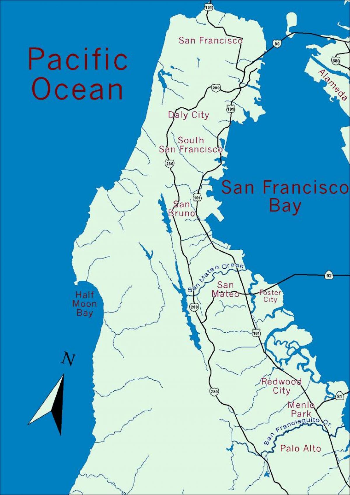 Mapa zatoki półwyspu