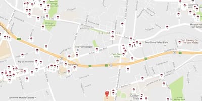 Mapa browarów San Francisco 
