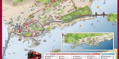 Duży autobus mapie San Francisco
