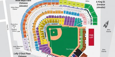 Mapę stadionie AT&T park 