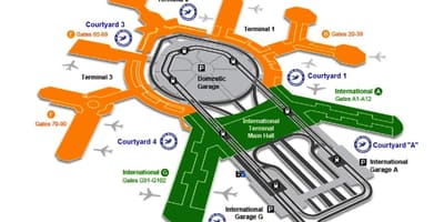 FZŚ międzynarodowego terminalu przylotów mapie 