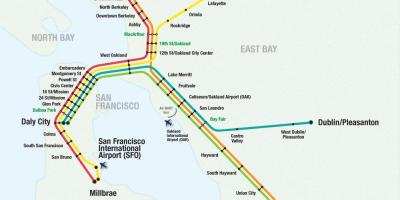 San Francisco lotnisko Bart mapie