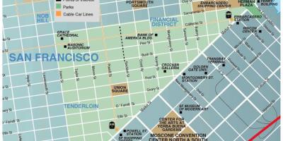 Mapa placu Union w San Francisco