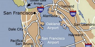 Mapa San Francisco lotnisko i okolice